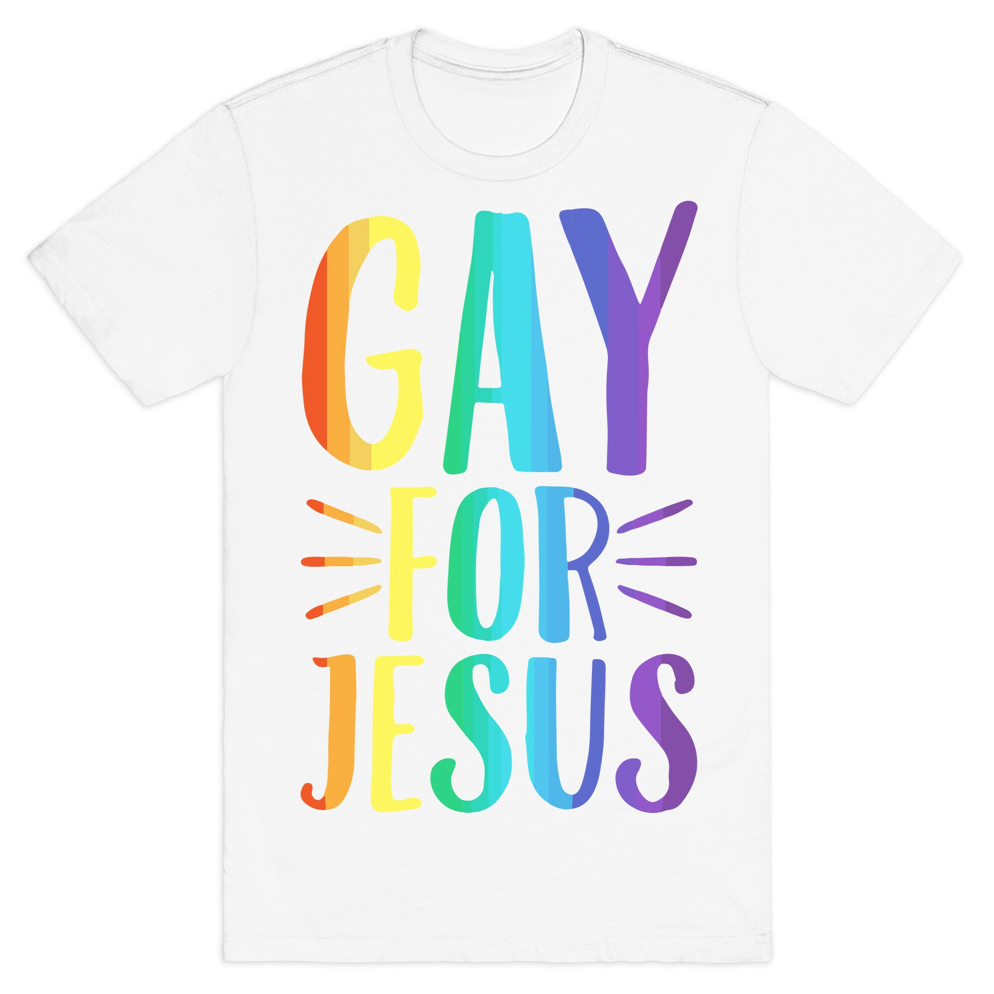 Gay For Jesus White Print T-Shirt